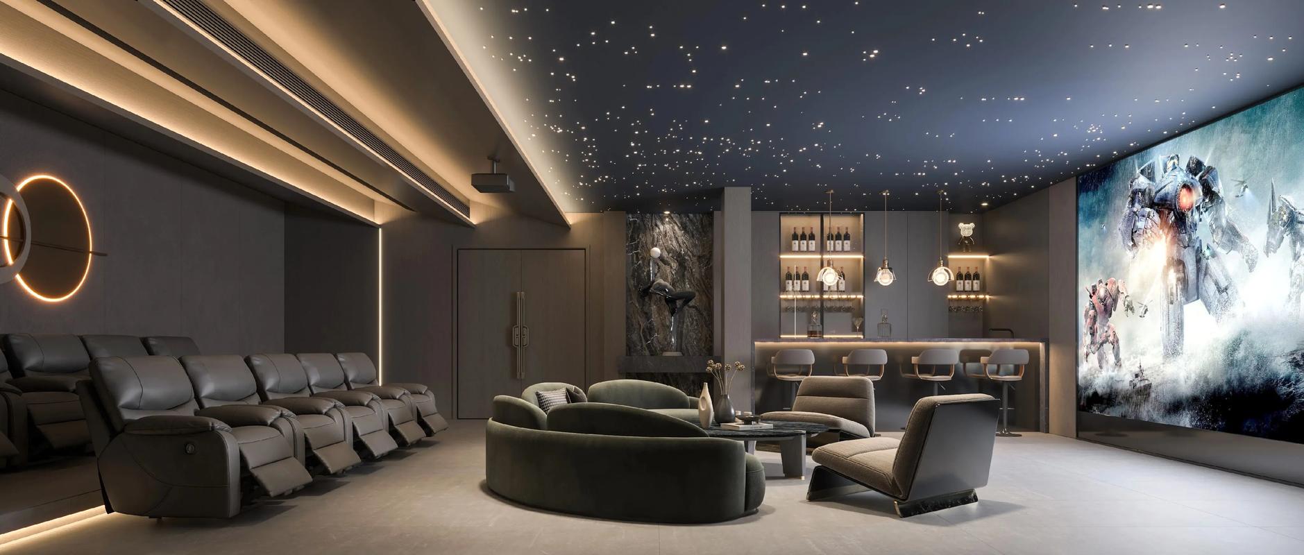 别墅家庭影院设计指南：沉浸式声学装修与智能灯光方案